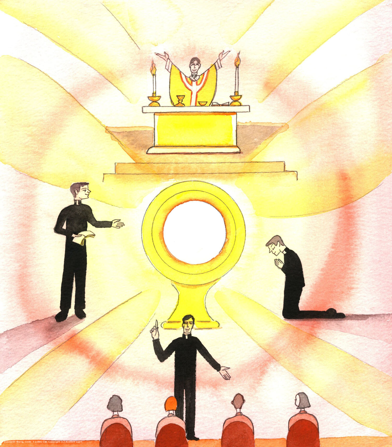 Each priest should be Eucharist-centered. The Mass and Holy Communion, and Christ's Real, sacramental Presence, should be at the heart of each priest's reflection, his words, his devotional life, and the catechesis he offers to his flock. He will arrange regular Adoration of Christ in the Blessed Sacrament.