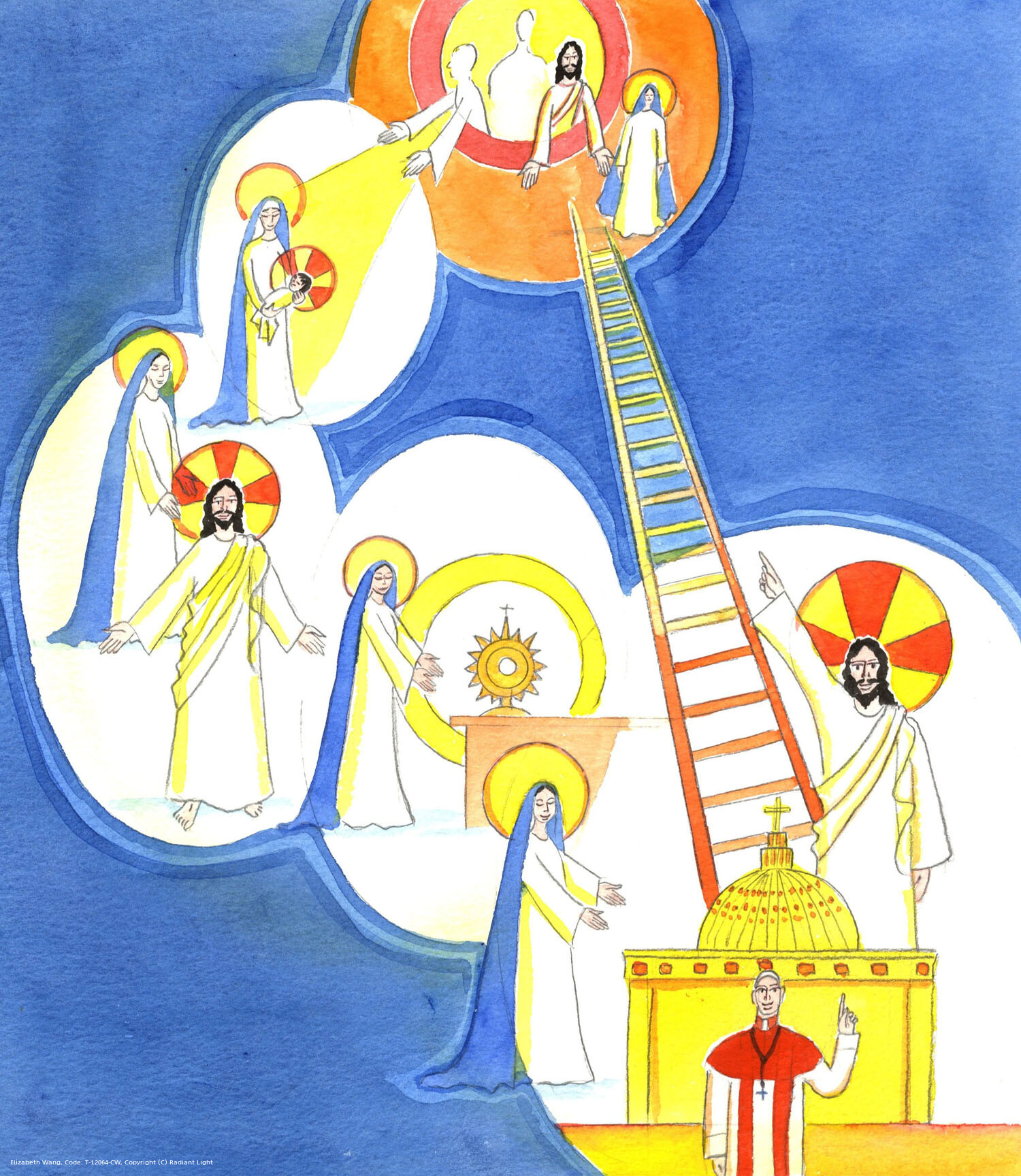 God asks us all to adore His Son, and to honour Christ's holy Mother Mary. The Father gave His Son to us through the Blessed Virgin Mary. Only because of her self-gift to the Father's plan have we received Jesus Christ as our Saviour, our Teacher, and our Friend, Really Present in the Holy Eucharist; and only because of Mary's love are we members of Christ's Mystical Body, being made ready to ascend to Heaven.