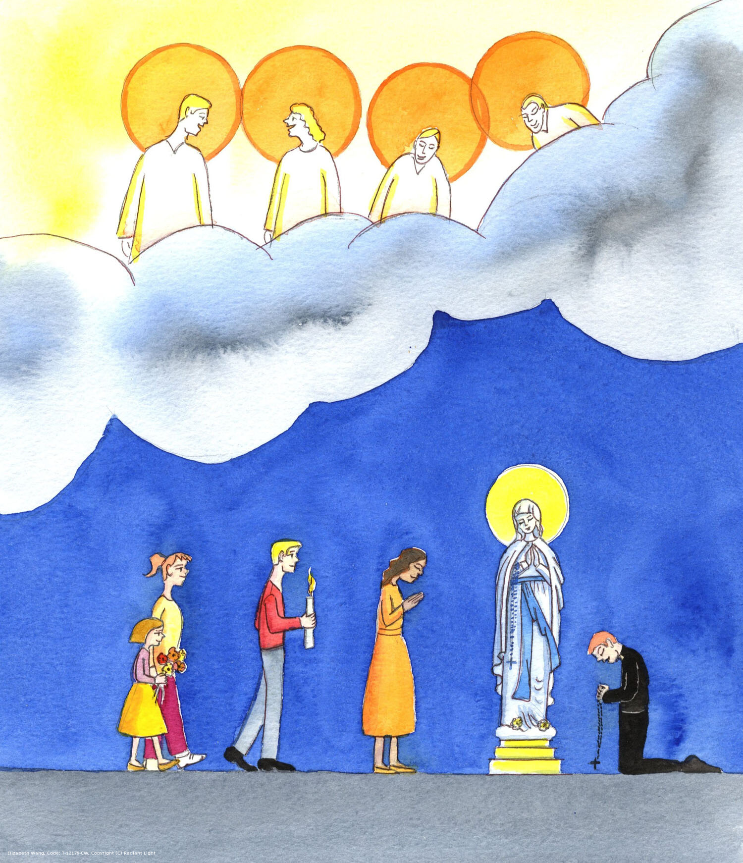 The Saints in Heaven are overjoyed that we love and serve God, and that we believe what the Church teaches about the Communion of Saints, and ask them to intercede for us. The Saints, who all love Christ and His Mother, are also full of joy on seeing us, too, honour the Blessed Virgin Mary, who gave us our Saviour, and who has appeared at Lourdes, to Saint Bernadette, asking us to pray and do penance.