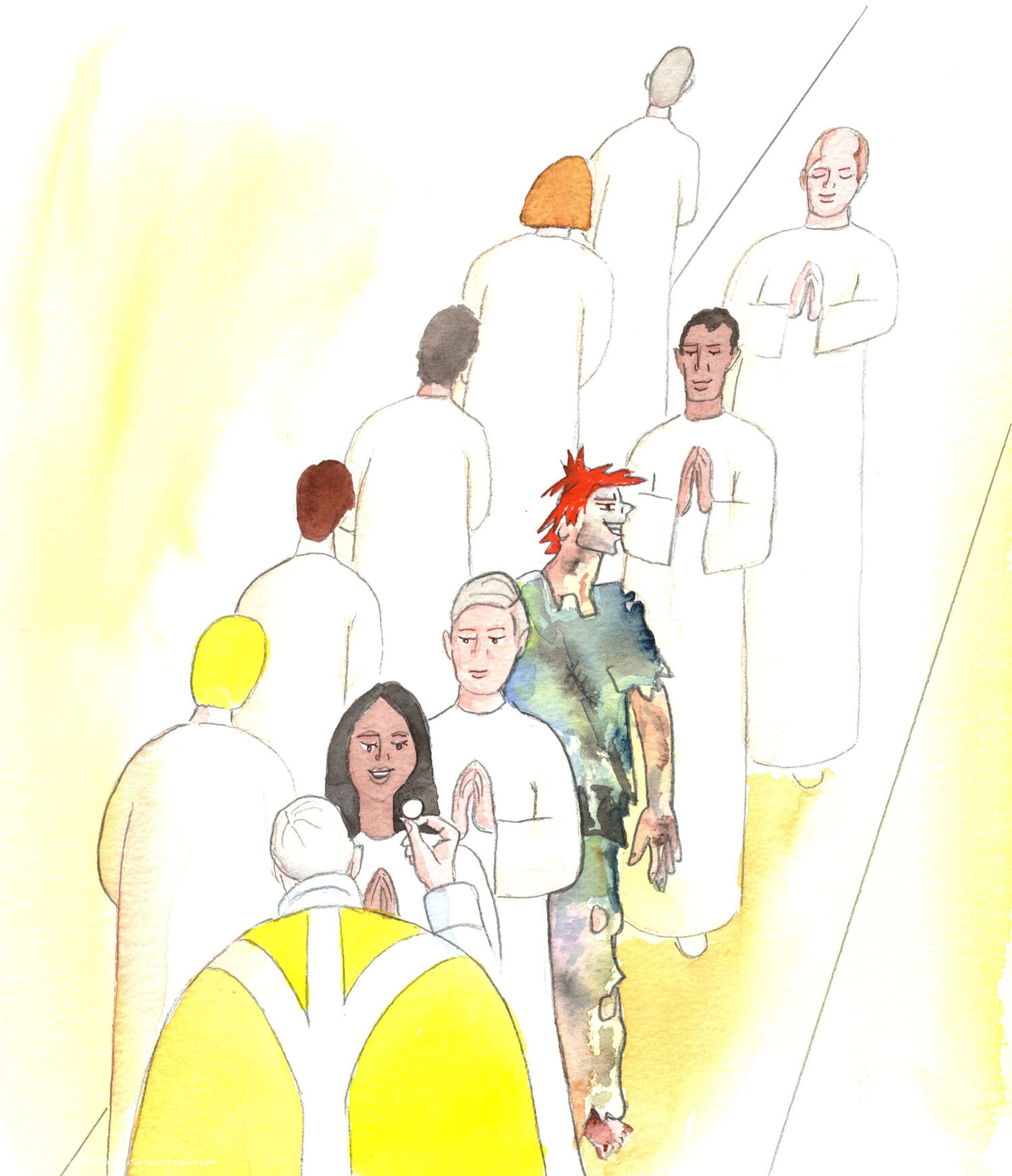 In Christ's sight, a person shows lack of love and respect for Christ when he is unwilling to prepare for an intimate encounter with his Saviour and God in Holy Communion. That preparation, for all who have gravely sinned, should consist of seeking forgiveness in Confession, called the Sacrament of Penance. In a state of grace, a person approaches Christ as if clothed in a pure garment of holiness, not the filthy rags of unrepented sin.