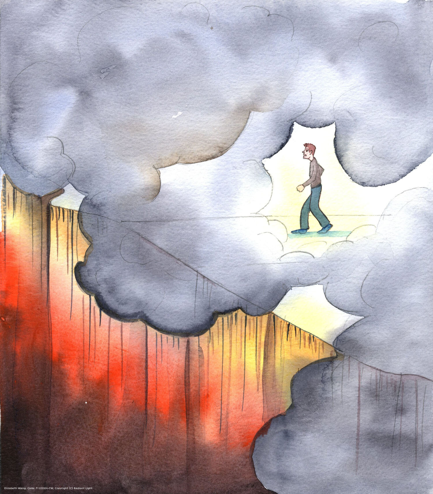 A person in a state of mortal sin, who is not concerned enough to repent or to try to change, is like a man running along, often stumbling, in a fog, not realising that the cloud hides a huge Abyss just in front of him. Unless he sees it, by a marvel, he will inevitably fall in and be lost.