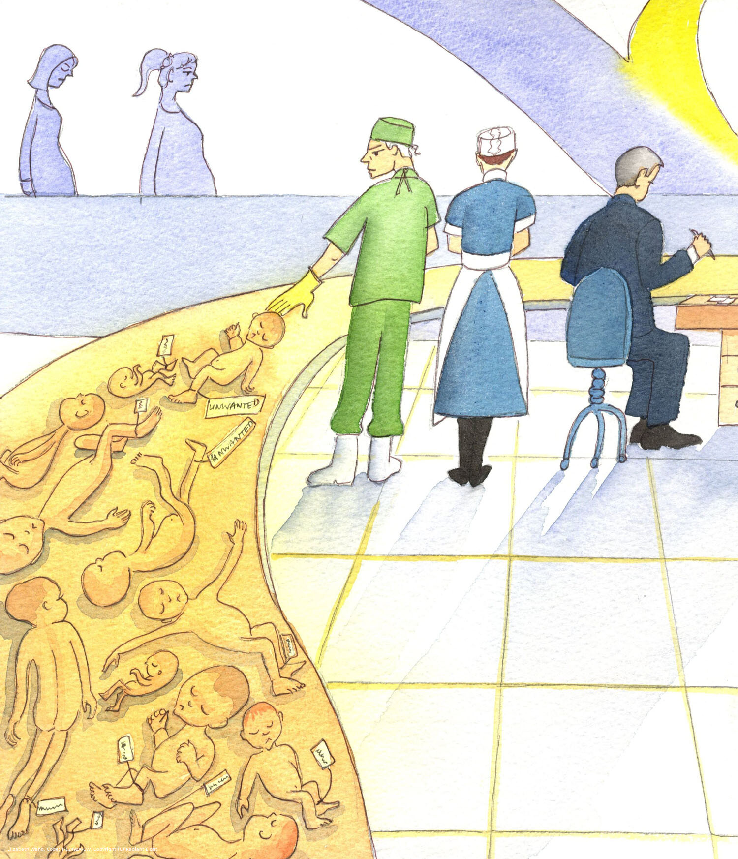 Christ wants us to understand how deeply tragic is the issue of abortion. By this image, He is showing out what happens, as pregnant women see their doctors today. Some are so disappointed or angry about being pregnant that they arrange to have their own tiny infants deliberately destroyed in the womb. It's as if each baby carries a label, saying 'unwanted'.