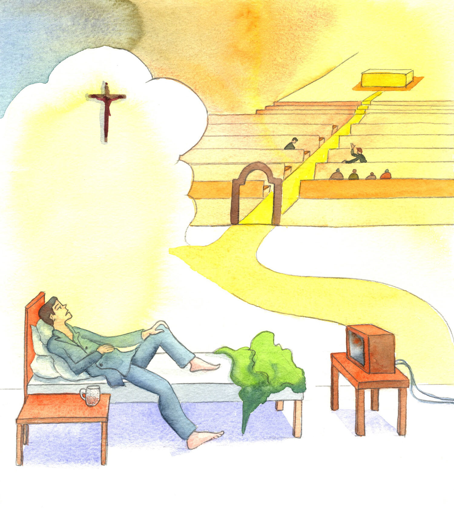 A person who is careless and irreverent about private prayer, perhaps always lolling in bed to pray, half-watching television, and with his mind not on God but on his plans for the next day, is likely to be careless and irreverent in church, at Mass, unaware that God is holy as well as kind, and deserves the upmost reverence and respect. People without much love for God do not become His close friends.