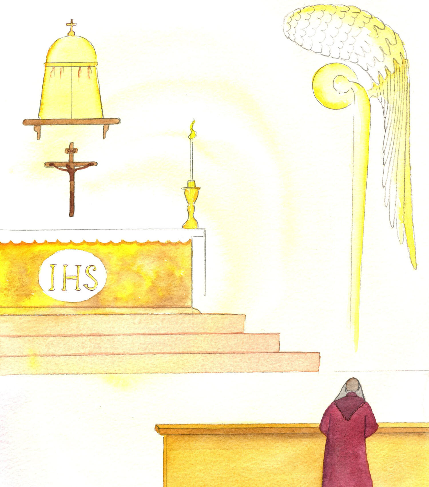 It is the Will of God that we have beautiful imagery in church to inspire us; but He also wants us to have beautiful altar frontals, furnishings, chalices, chasubles, and decorative motifs. Everything should give glory to God, Whose house of prayer we have entered, and should remind us that we are on the threshold of Heaven, with the Angels.