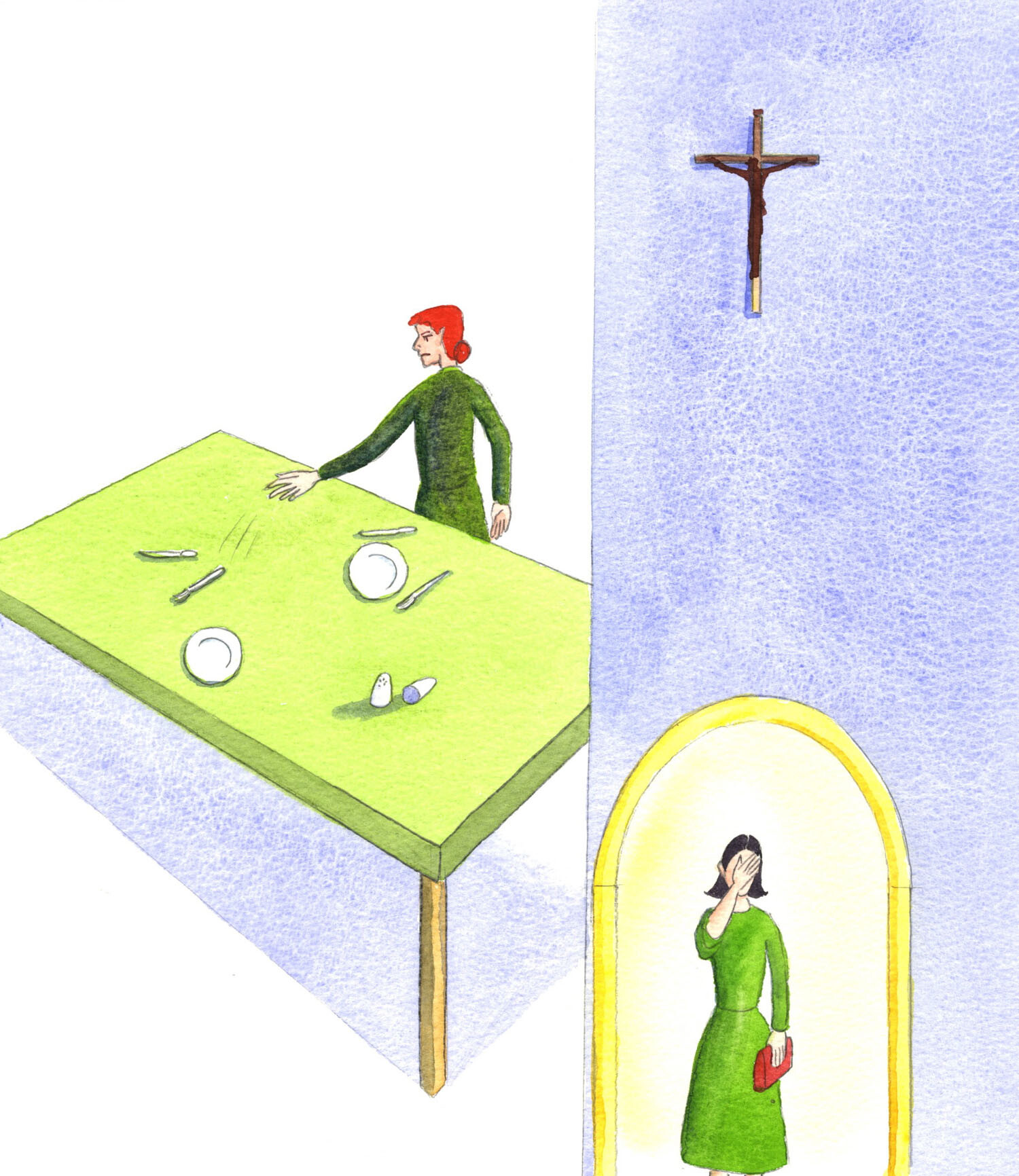 A loving person takes care in setting the table for a family meal, just as a person who loves God takes care in making the sign of the cross. To be careless in making that sign of our Faith is to be like a careless person, before a meal, who throws the cutlery onto the table.