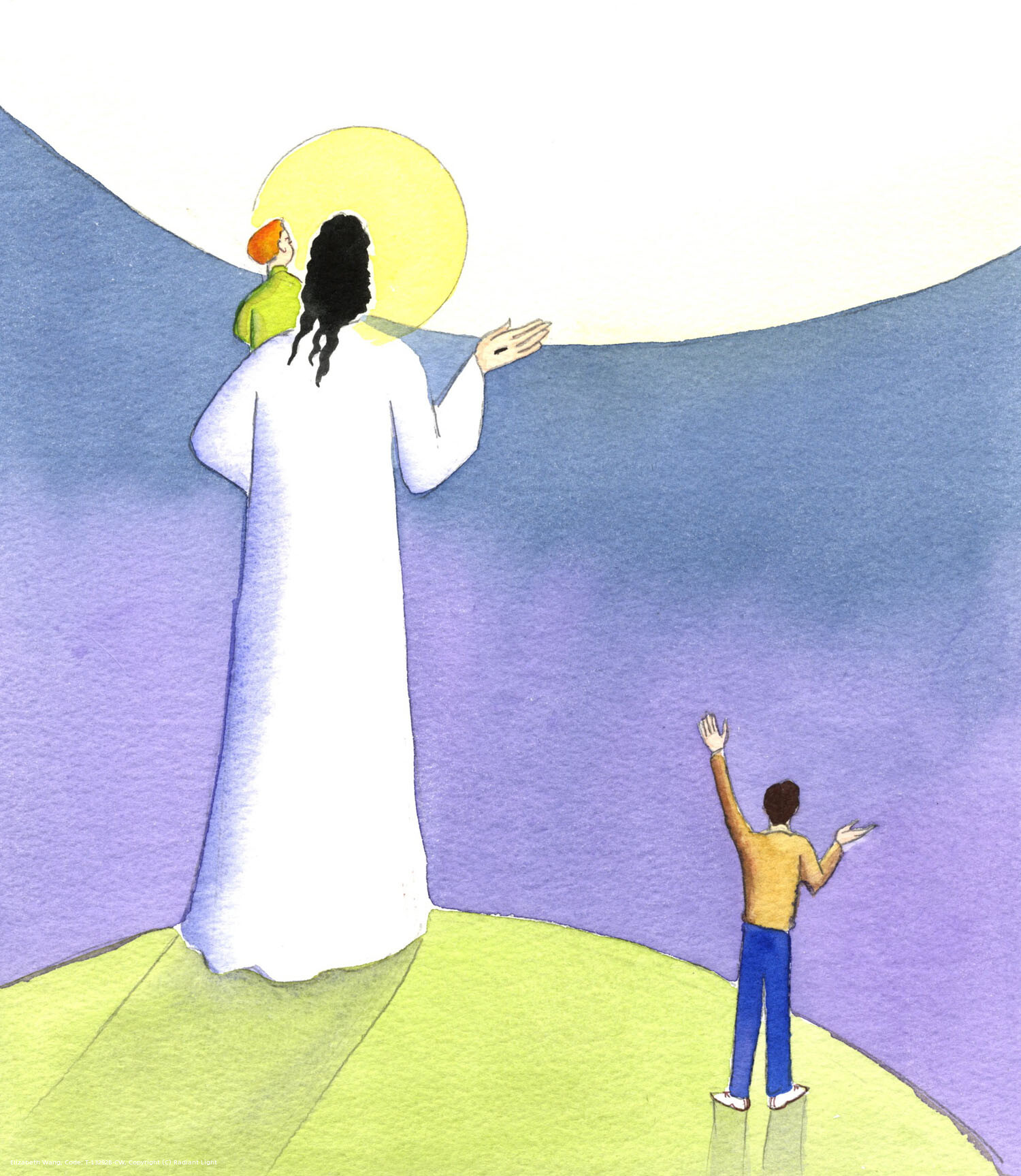 Through faith in Christ, the Baptised person can call out to the Father, confident that her prayers are heard and answered. Because of her obedience to Christ, the Son of God, Who intercedes for her, it's as if she is held in Christ's arms, as Christ vouches for her, before Heaven, because she is a 'child of God' - unlike people who don't know Him, or who have refused to believe in Him.