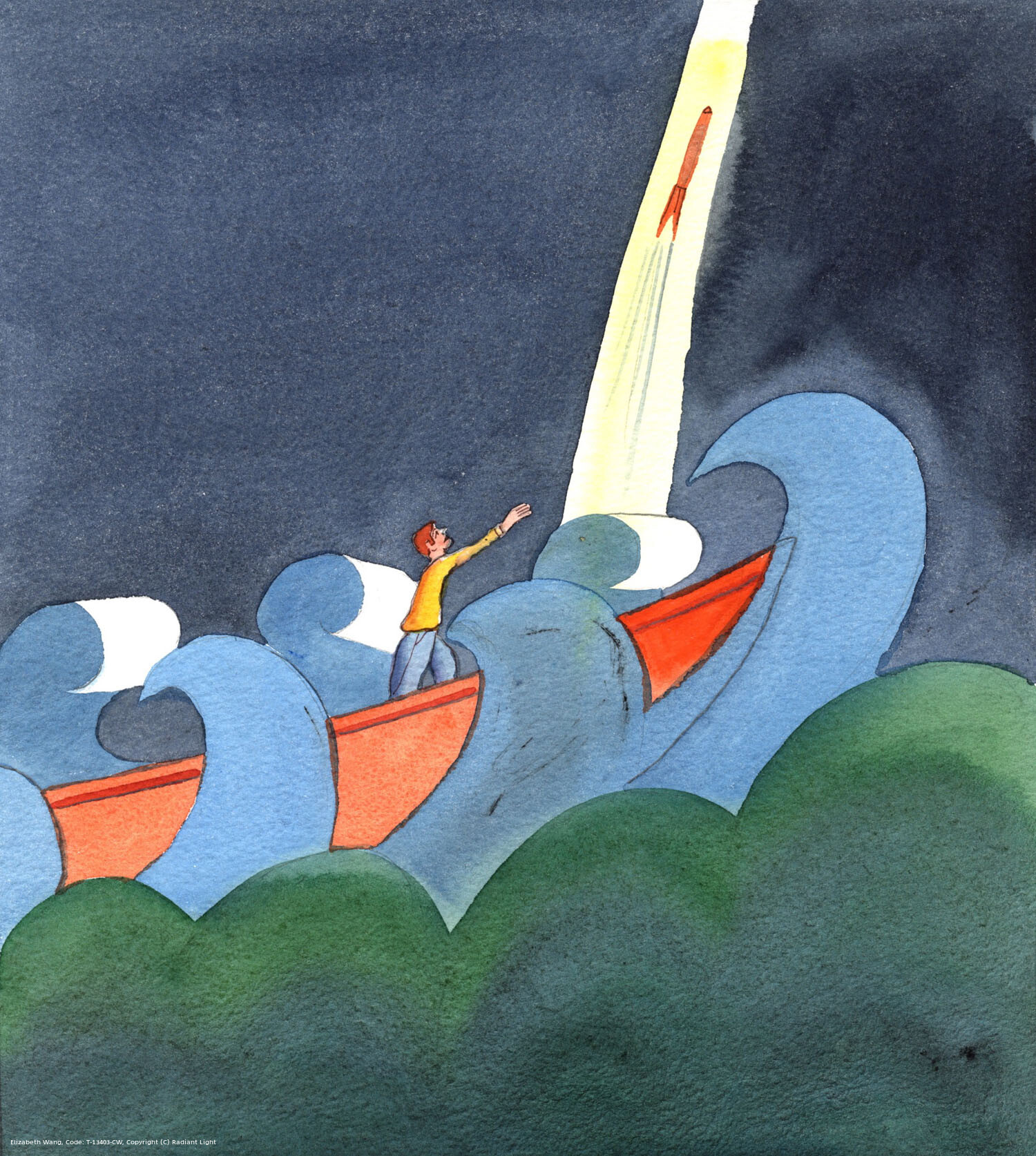 Just as a man on a boat, in danger, battered by great waves, can send up a flare, to gain help, so, we can send up a 'flare' to God, in and through our prayer - and we shall receive help, and we shall also receive the peace that comes from knowing we are loved.