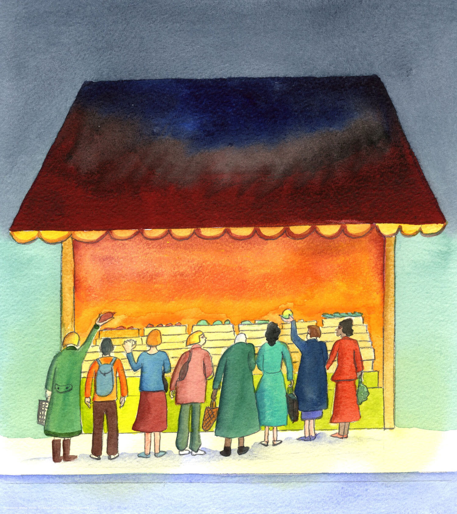 A market-stall can be seen as an illustration of the generosity of God - except that all His gifts are free. They are always available. It is through prayer and the sacraments that anyone can receive these gifts. He is full of love for us, and delights in giving us His Spirit, His Son, and encouragement, forgiveness, and hope.