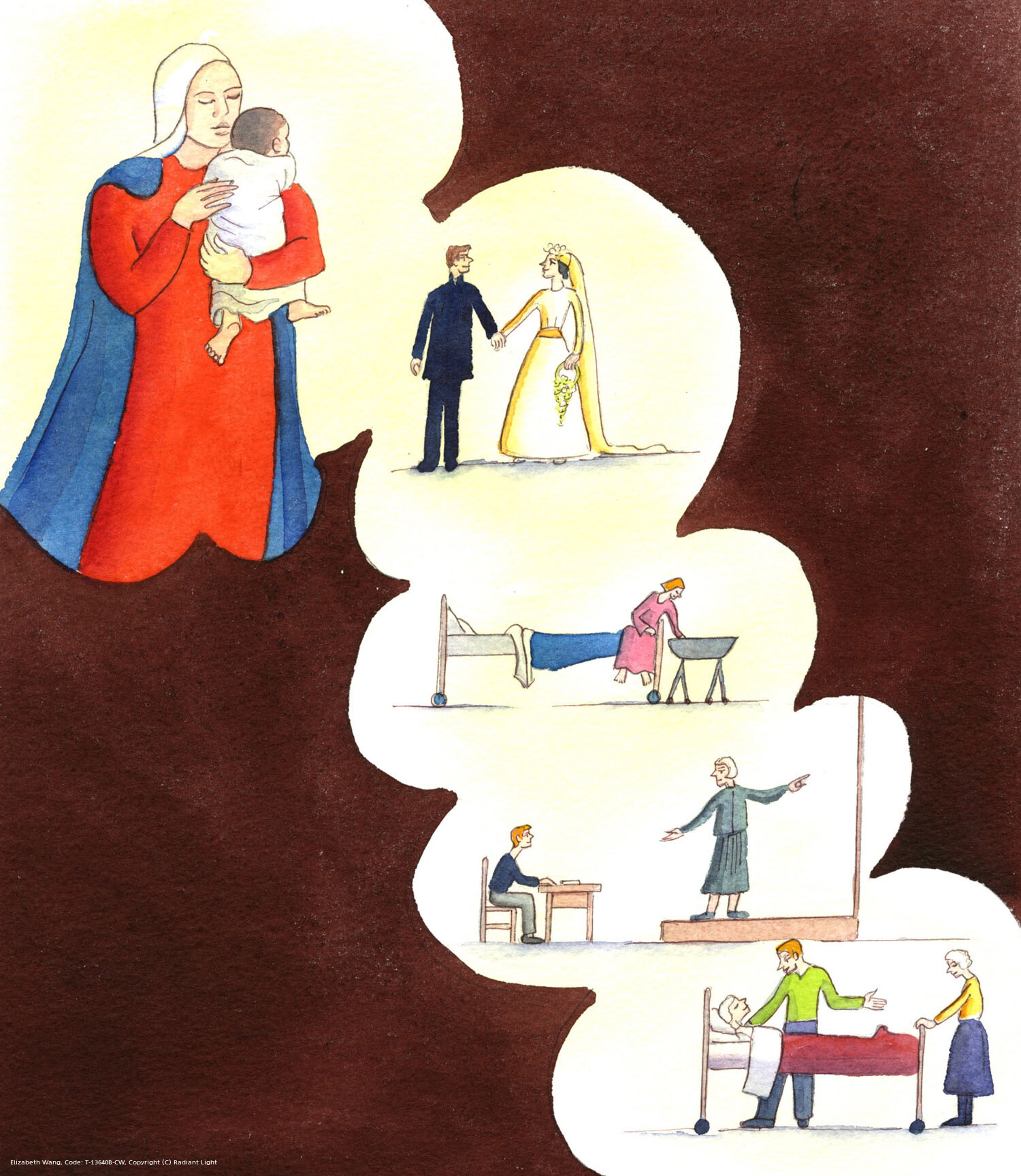 By trust, we help to build a good society. Christ set us an example by entrusting Himself to human care. He asks spouses to trust one another. He asks mothers to be worthy of their children's trust. He wants children to be able to trust their teachers, and the sick to be able to trust those who look after them; and the elderly too, even if they are not sick, should be with people they can trust.