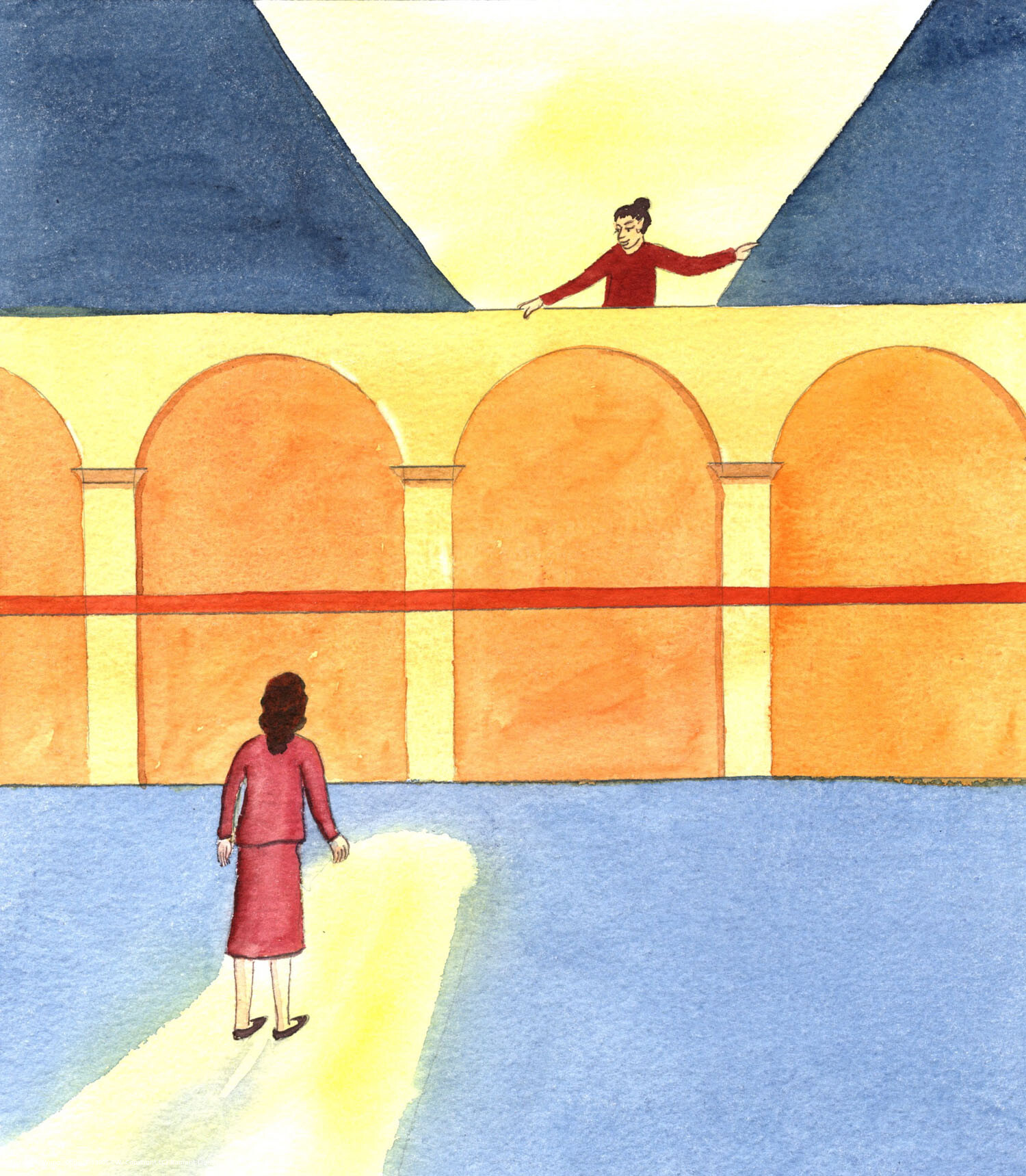 If we pray sincerely, with faith in Christ, interceding for someone in need, it's as though we are looking through the 'roof' into that person's life, drawing aside the roof, so that the light of Heaven can shine in, and that person will be helped to turn to Christ, in her need.