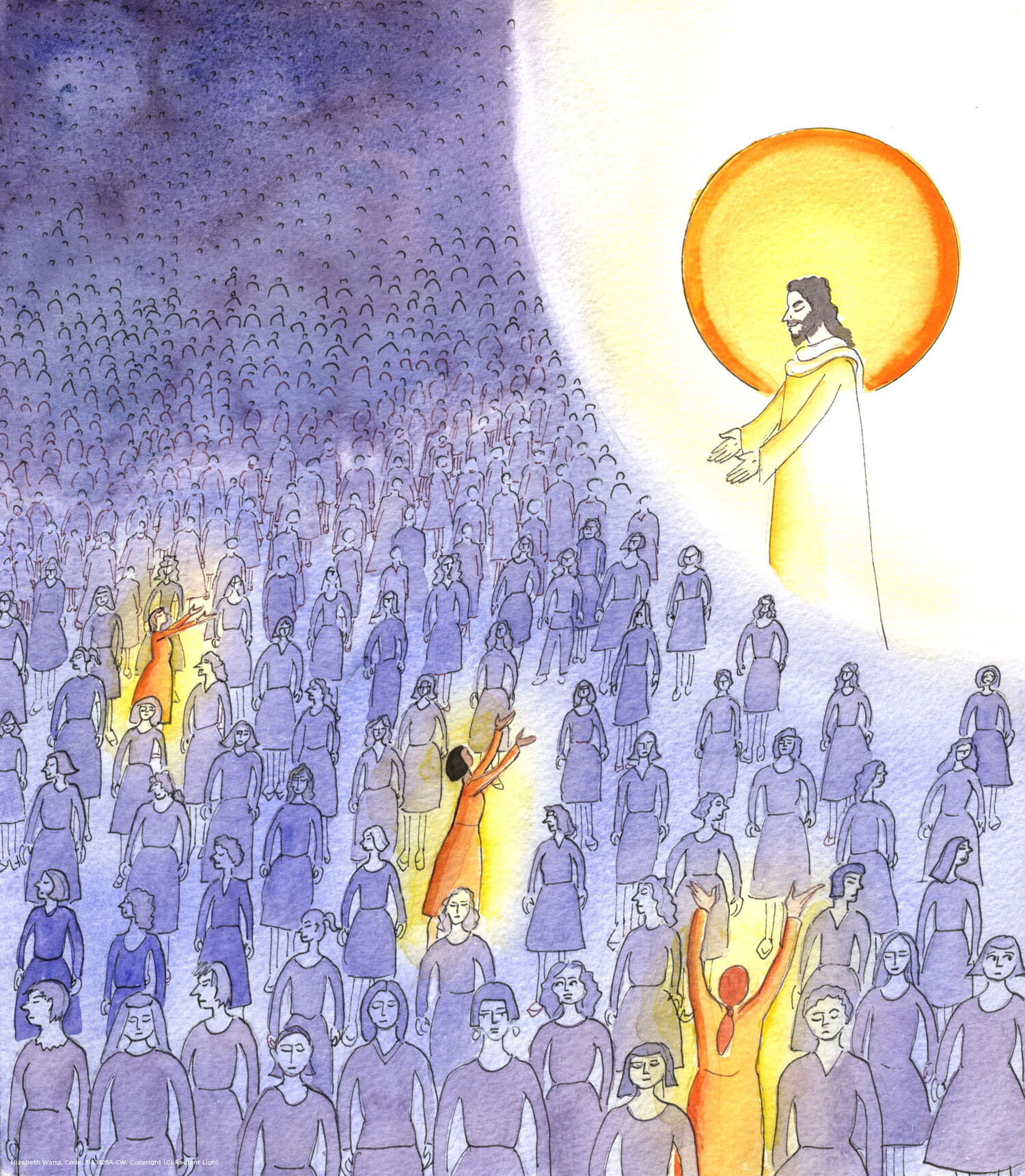Christ looks down from Heaven, and notices the great silence in the Church, as few women show concern about their own contraceptive use, only a small number defend the Church's teaching on sexual morality, and many clergy are silent on the subject, preferring to preach about other less challenging issues.