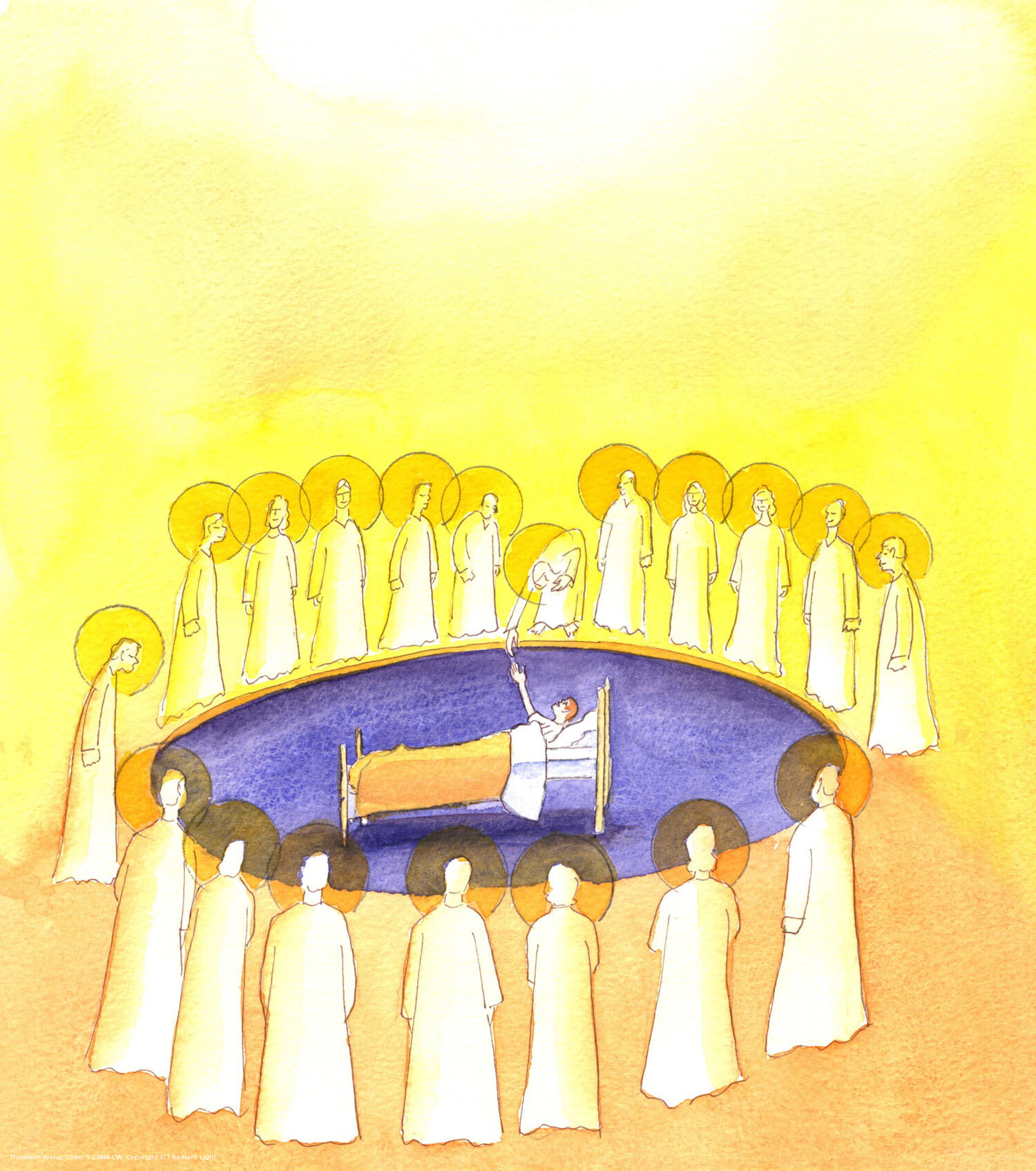 We who love Christ are never left alone. When a devout soul dies, a person who loves Christ and has served Him in humility, it's as though only a short step will take that person into Heaven, assisted by a helping hand from the Saints who have gathered around the death-bed, to assist their friend.