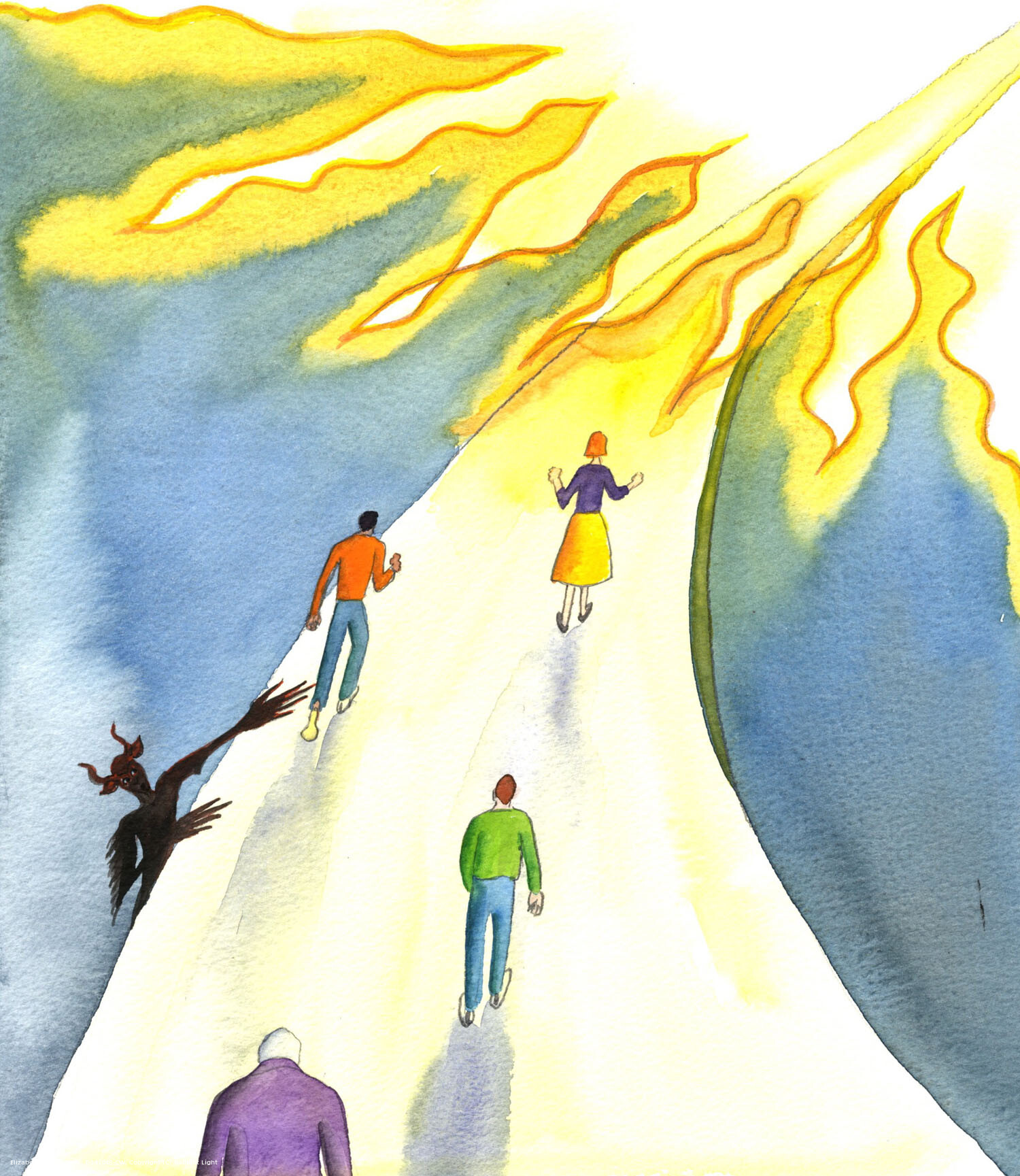 Satan is tireless in his efforts to corrupt and endanger God's friends. There is a holy Way on which we can walk: a way of light and peace, on which we can walk in the knowledge and love of God, confident that by His grace and mercy we are making our way towards Heaven. Yet we must be vigilant until the moment of death, determined not to allow Satan's tricks, or our own weaknesses and sinful instincts, to draw us off that road.