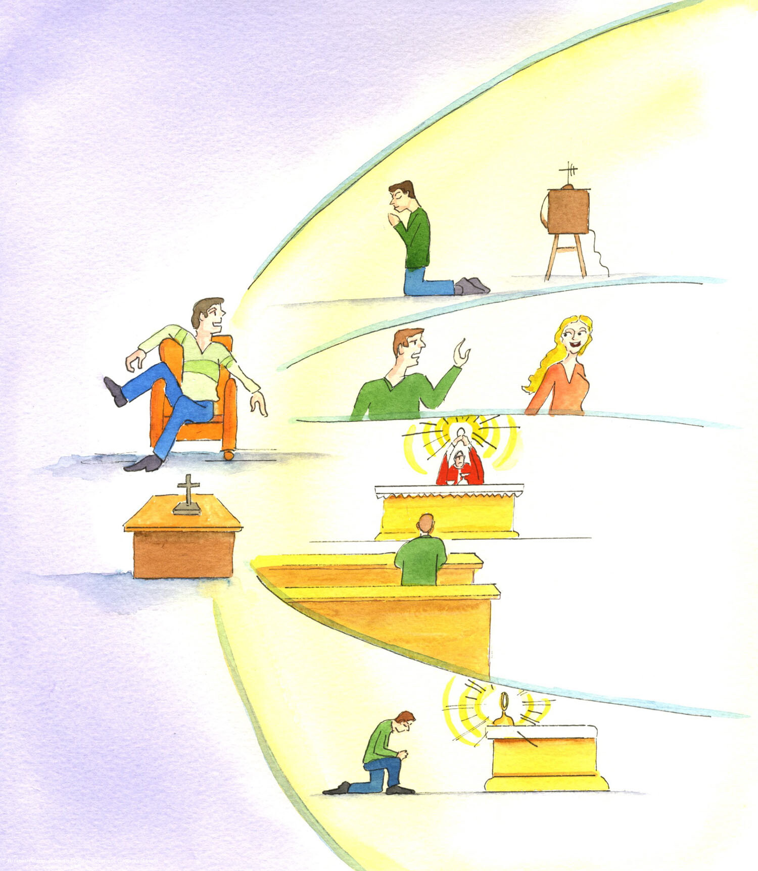 Even if they are kind to their friends, very many young Catholics cannot be bothered to pray, to give up their sins, to attend Holy Mass, or to show reverence, like the Saints. Many loll in an armchair to pray, without much respect or reverence, and then feel virtuous because they have spoken to God.